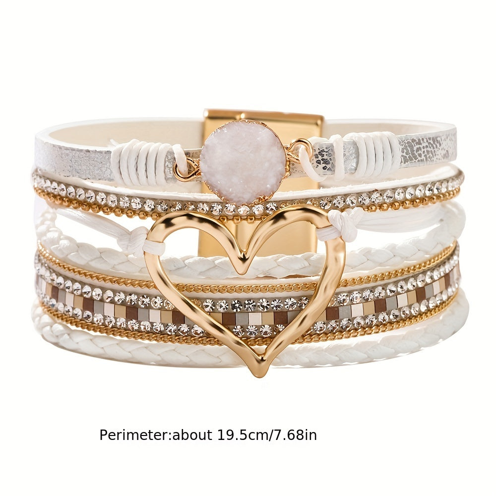 Bracelet bohémien en cuir à couches multiples