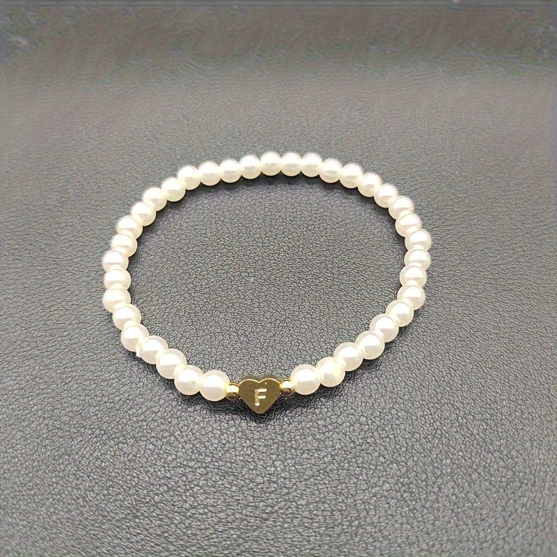 Bracelet chic avec initiale A-Z et cœur