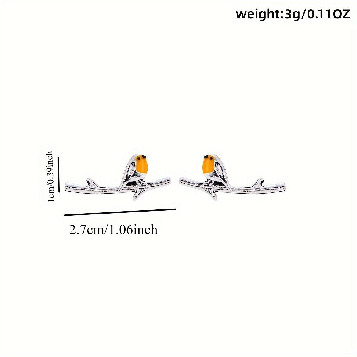 Boucles d’oreilles oiseau style cartoon