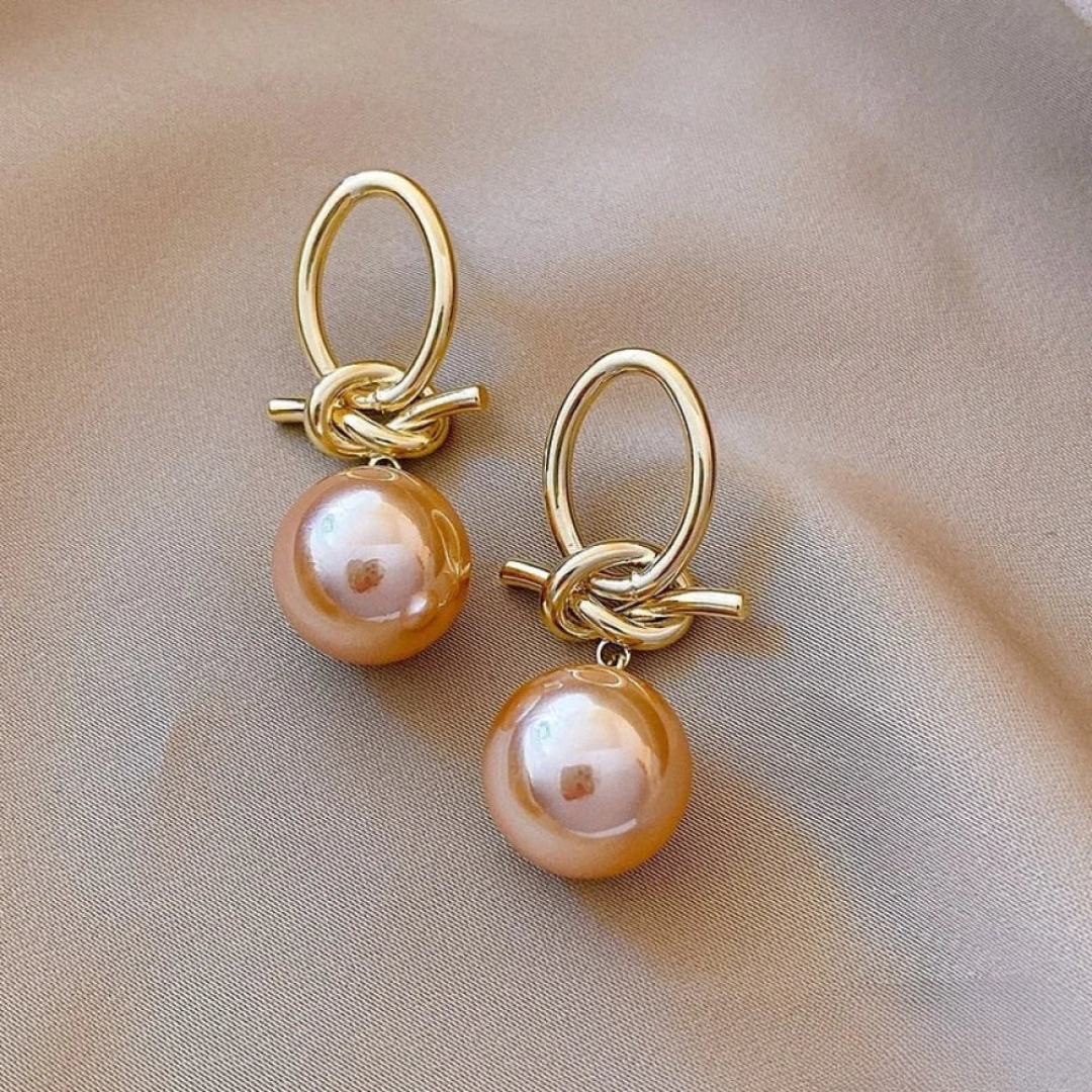 Boucles d’oreilles pendantes intemporelles avec perles