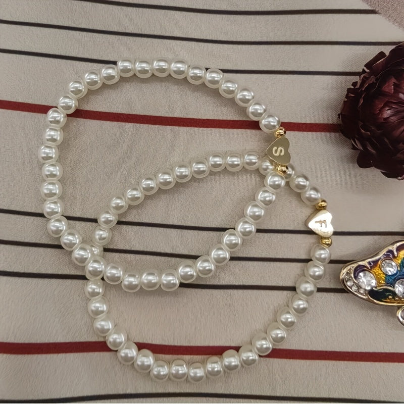 Bracelet chic avec initiale A-Z et cœur