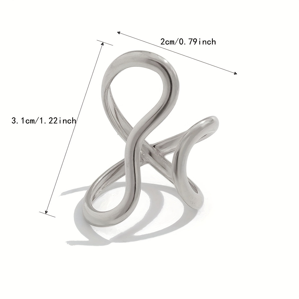 Bague chic à vague asymétrique