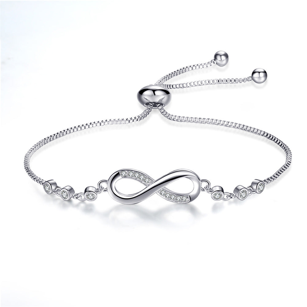 Bracelet chic ajustable en or rose avec symbole infini