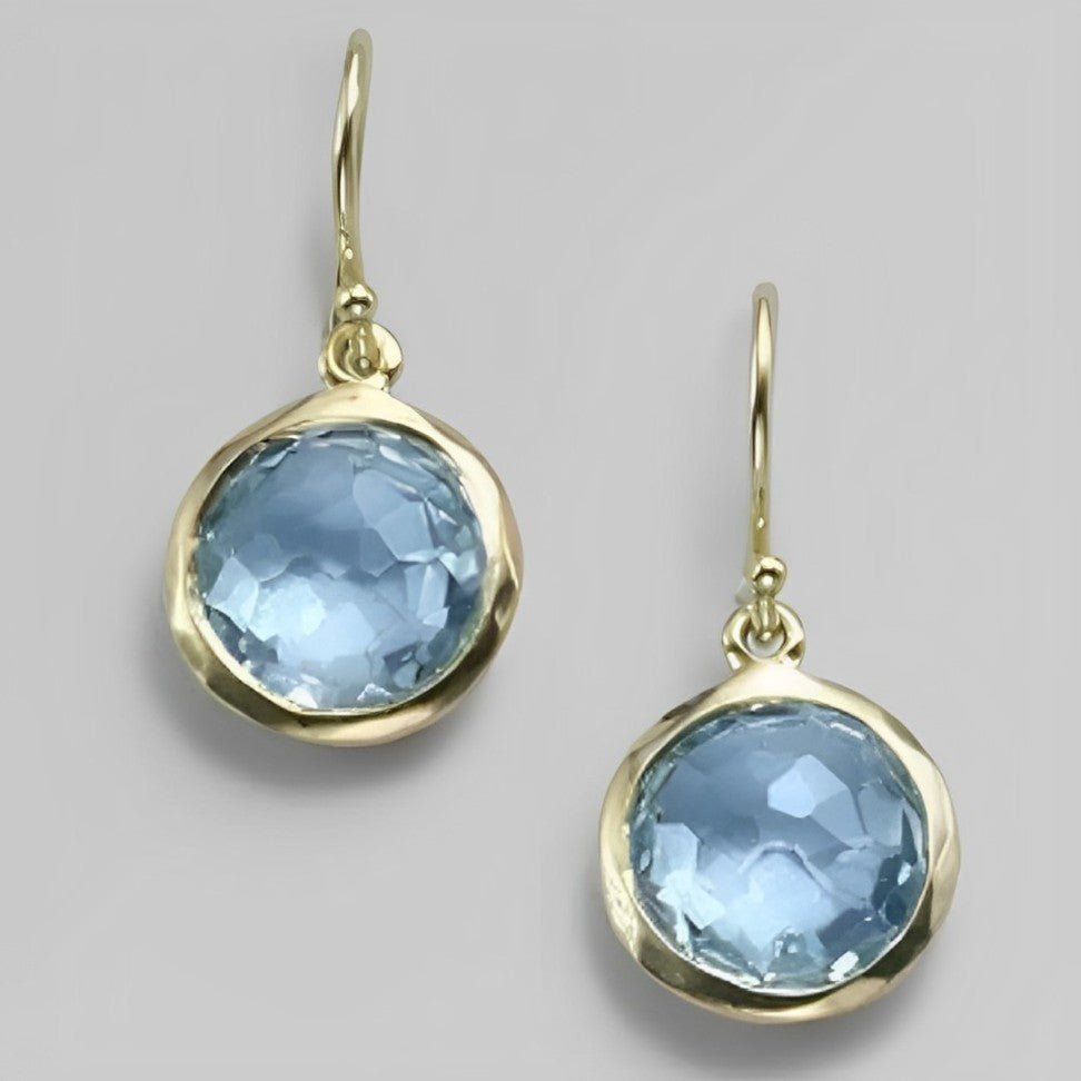 Boucles d’oreilles chic avec cristal bleu