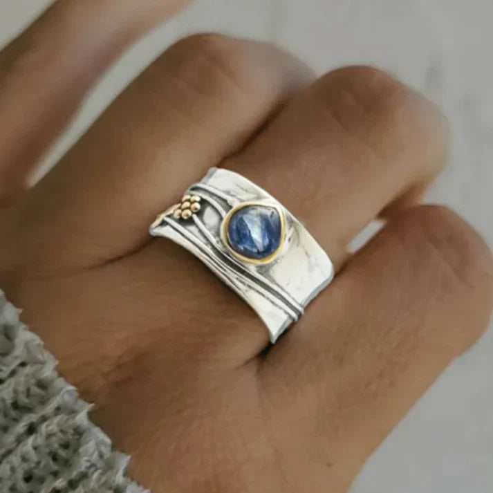 Bague bohémienne esprit libre avec pierre précieuse