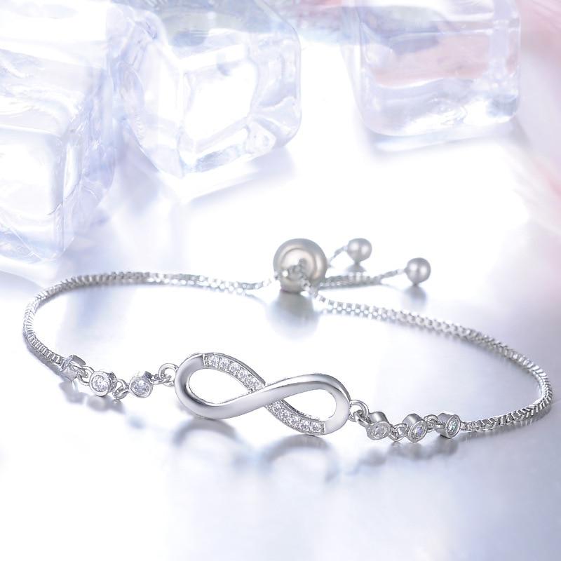 Bracelet chic ajustable en or rose avec symbole infini