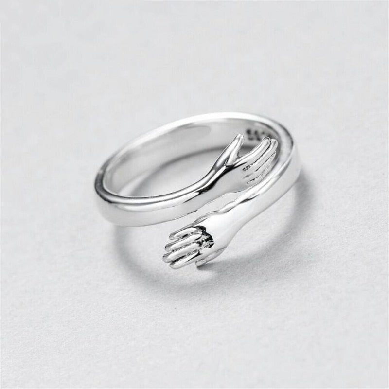 Bague câlin en argent 925 avec taille ajustable