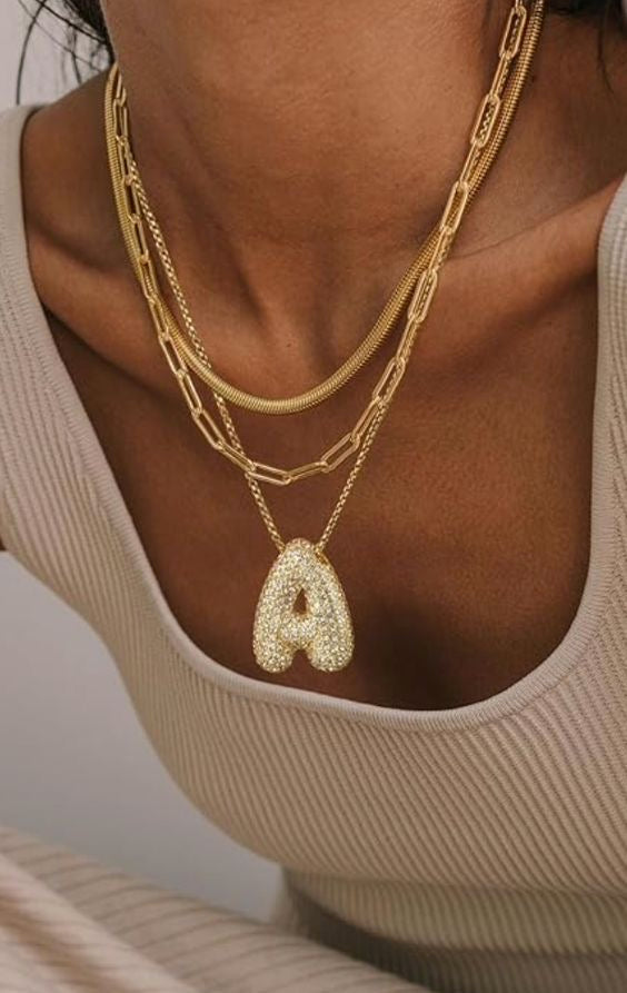 Elegant Gold Letter Initial Necklace