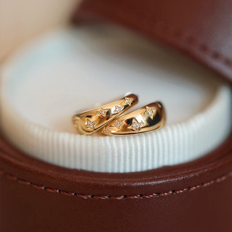 Boucles d’oreilles luxueuses en or et en argent