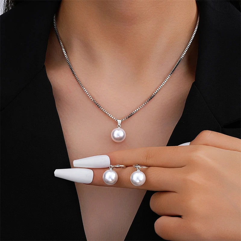 Elegant Imitation Pearl Set