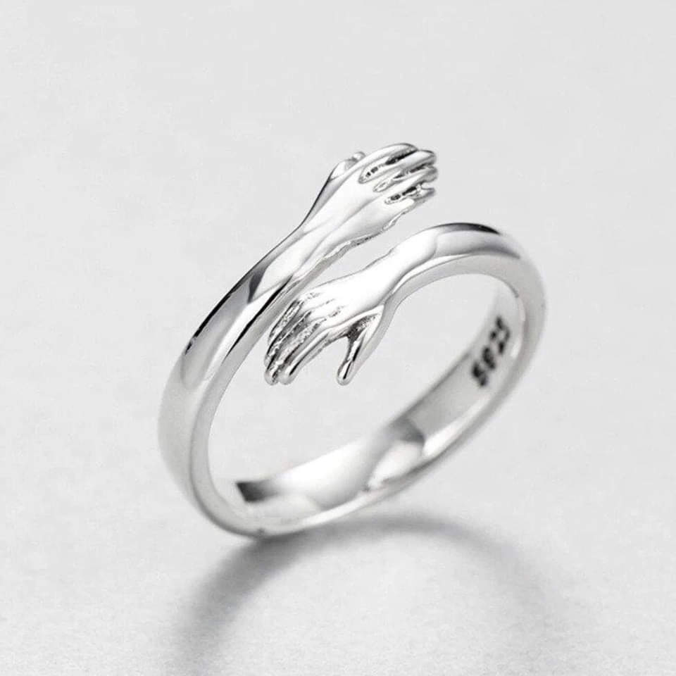 Bague câlin en argent 925 avec taille ajustable