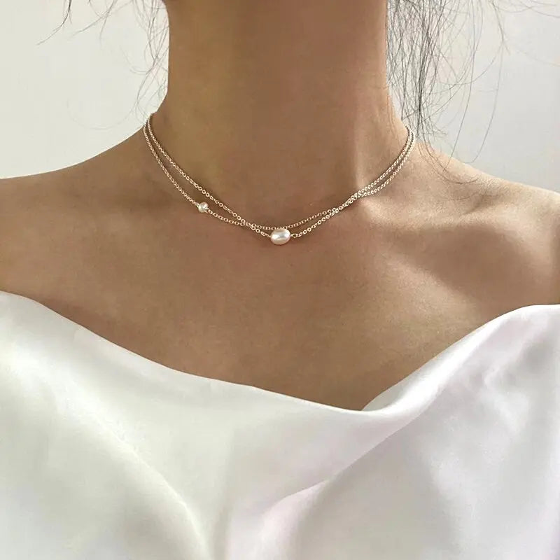 Collier classique avec perles d’eau douce