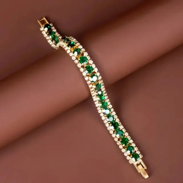 Bracelet vert et doré