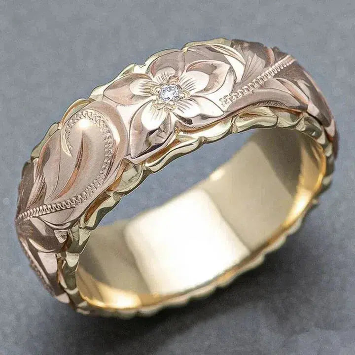 Bague en or fleur de rose d’inspiration antique