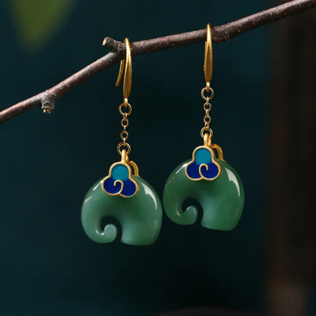 Boucles d’oreilles rétro chic en forme d’éléphant