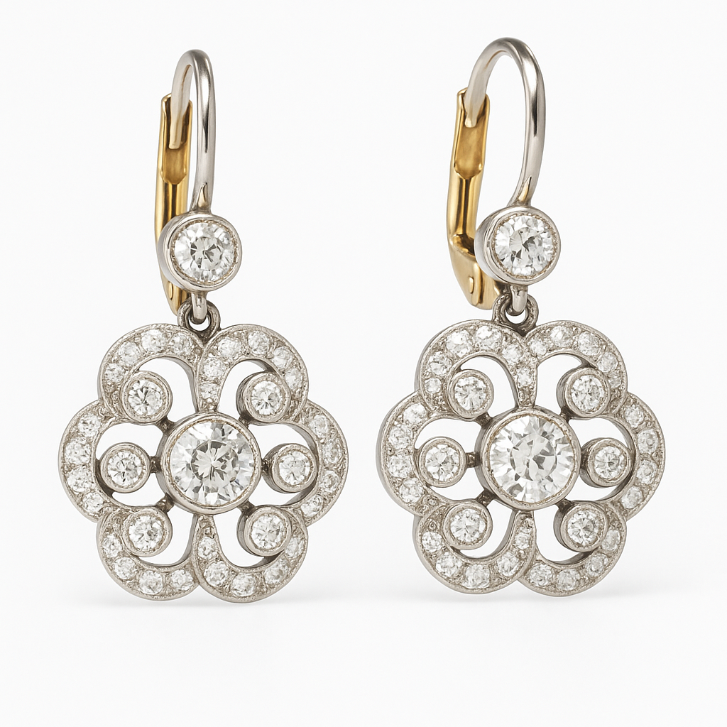 Boucles d’oreilles rétro mandala avec cristal